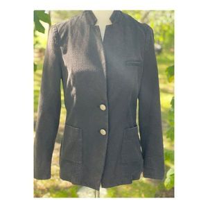Nationality Women's Light Jacket Blazer Waffle Knit Cotton Single Breasted Sz L